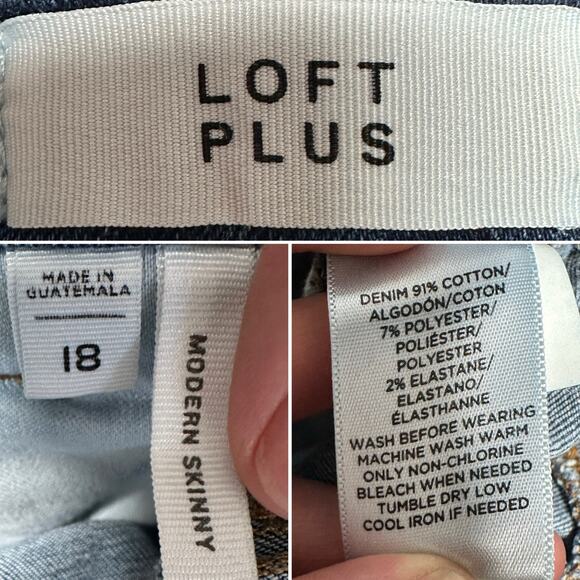 Loft Plus Modern Skinny Jean Slim Pockets Curvy Stretch Tapered Ankle Sz: 18 - Picture 10 of 10